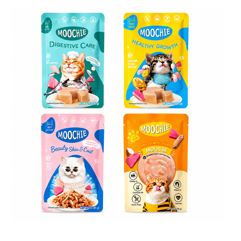Moochie Wet Food Gravy for Cats - Assorted 4 Flavours