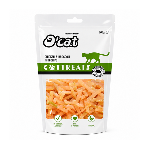 O'Cat Chicken and Broccoli Thin Chips 50 GMS (Copy)