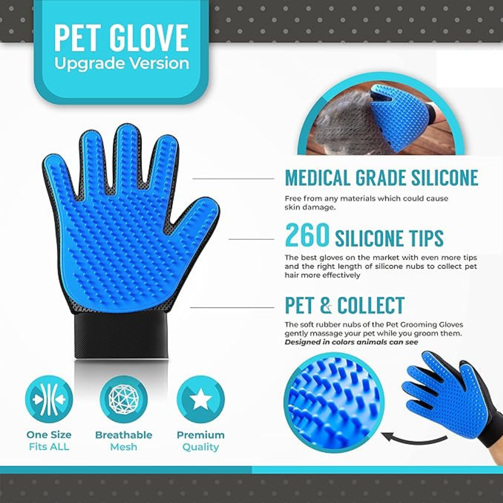 Deshedding Grooming Gloves for Pets – BOGO Offer!