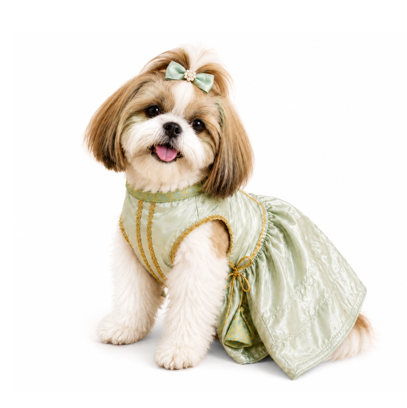 Pets Empire Lehenga Dress for Female  Dogs- Mint Green