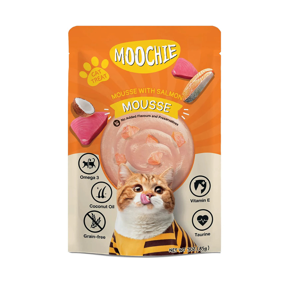 Moochie Wet Food Gravy for Cats - Mousse with Salmon (85g)