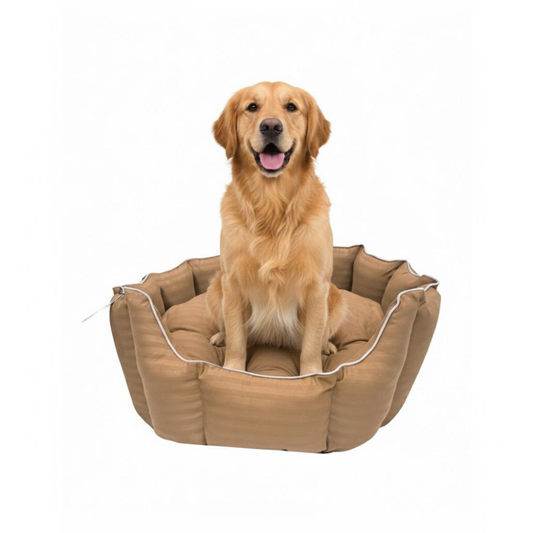 Pets Empire Round Lounger Beds with Pillow for Dogs - Brown