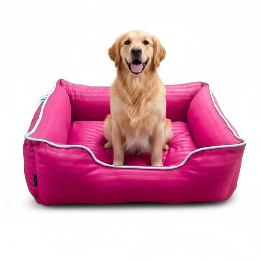 Pets Empire Classic Lounger Beds with Pillow for Dogs -Maroon