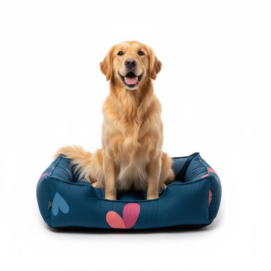 Pets Empire Classic Lounger Beds with Pillow for Dogs - Heart Shape Design