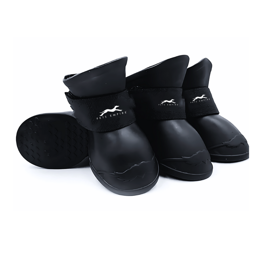 Pets Empire Waterproof Silicone Dog Shoes- Black