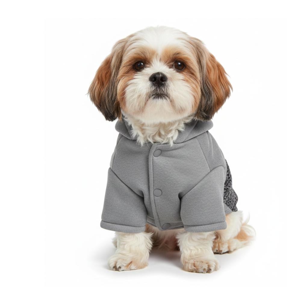 Pets Empire Warm Fleece Button Coat For Toy Breeds - Grey