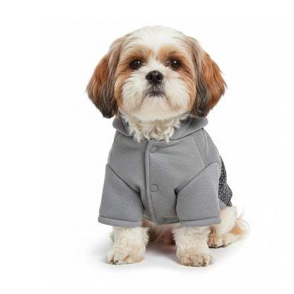 Pets Empire Warm Fleece Button Coat For Toy Breeds - Grey