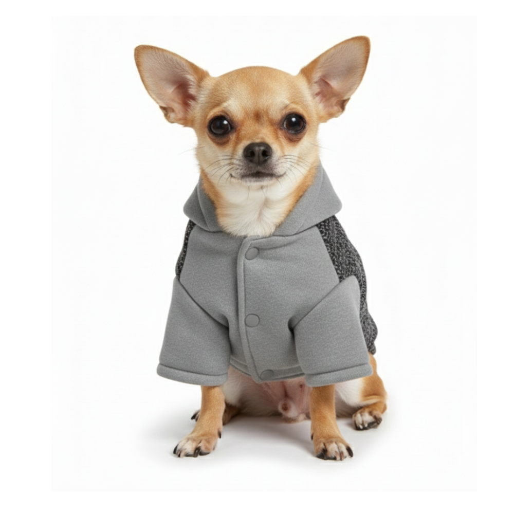 Pets Empire Warm Fleece Button Coat For Toy Breeds - Grey