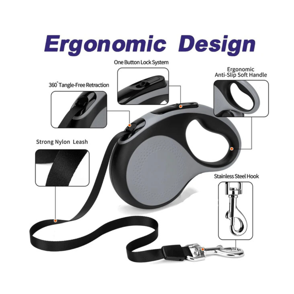 Pets Empire 360° Tangle-Free Heavy Duty Retractable Dog Leash (Multicolor)