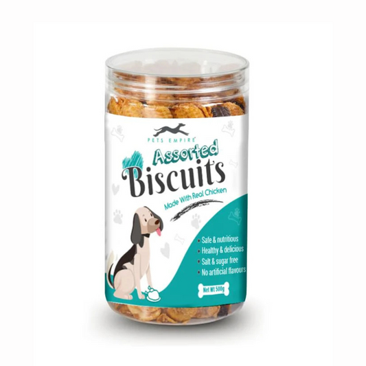 Pets Empire Assorted Healthy  Biscuits with Real Chicken (450g)-PACK OF 2