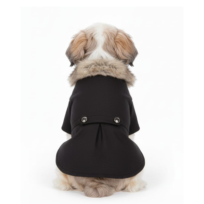 Pets Empire Black Furr Trench Coat
