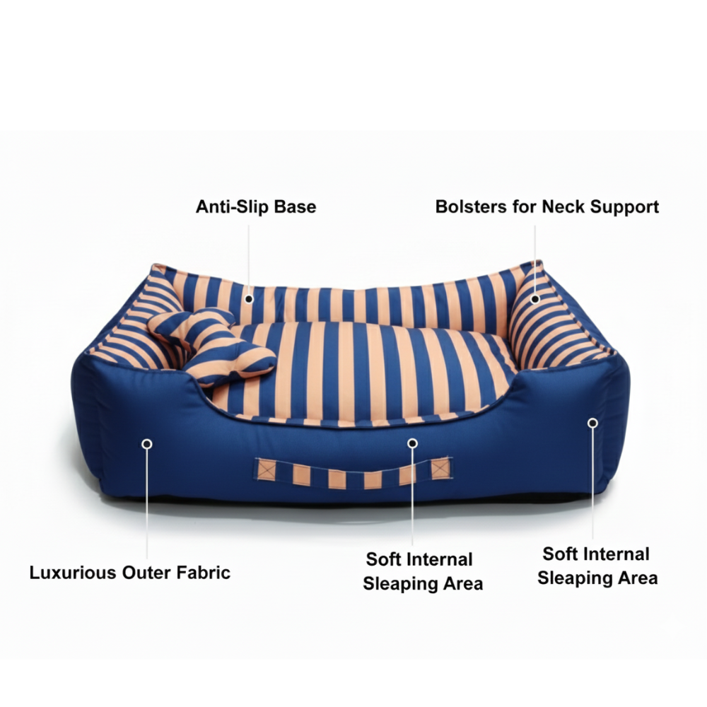 Pets Empire Snuggle Stripes Luxe Bed For Dogs