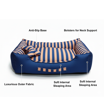 Pets Empire Snuggle Stripes Luxe Bed For Dogs