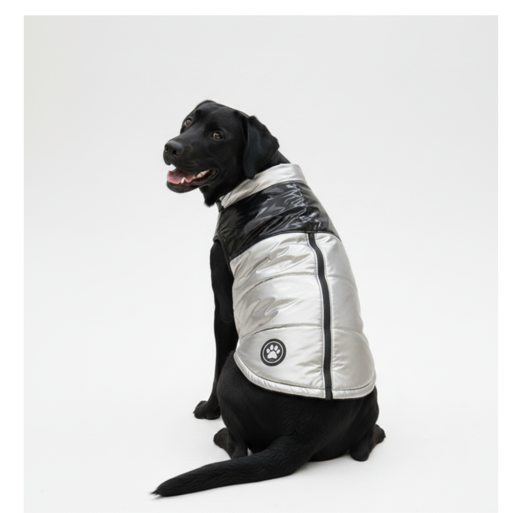 Pets Empire  Silver  Puffer Zip Jacket For Dogs