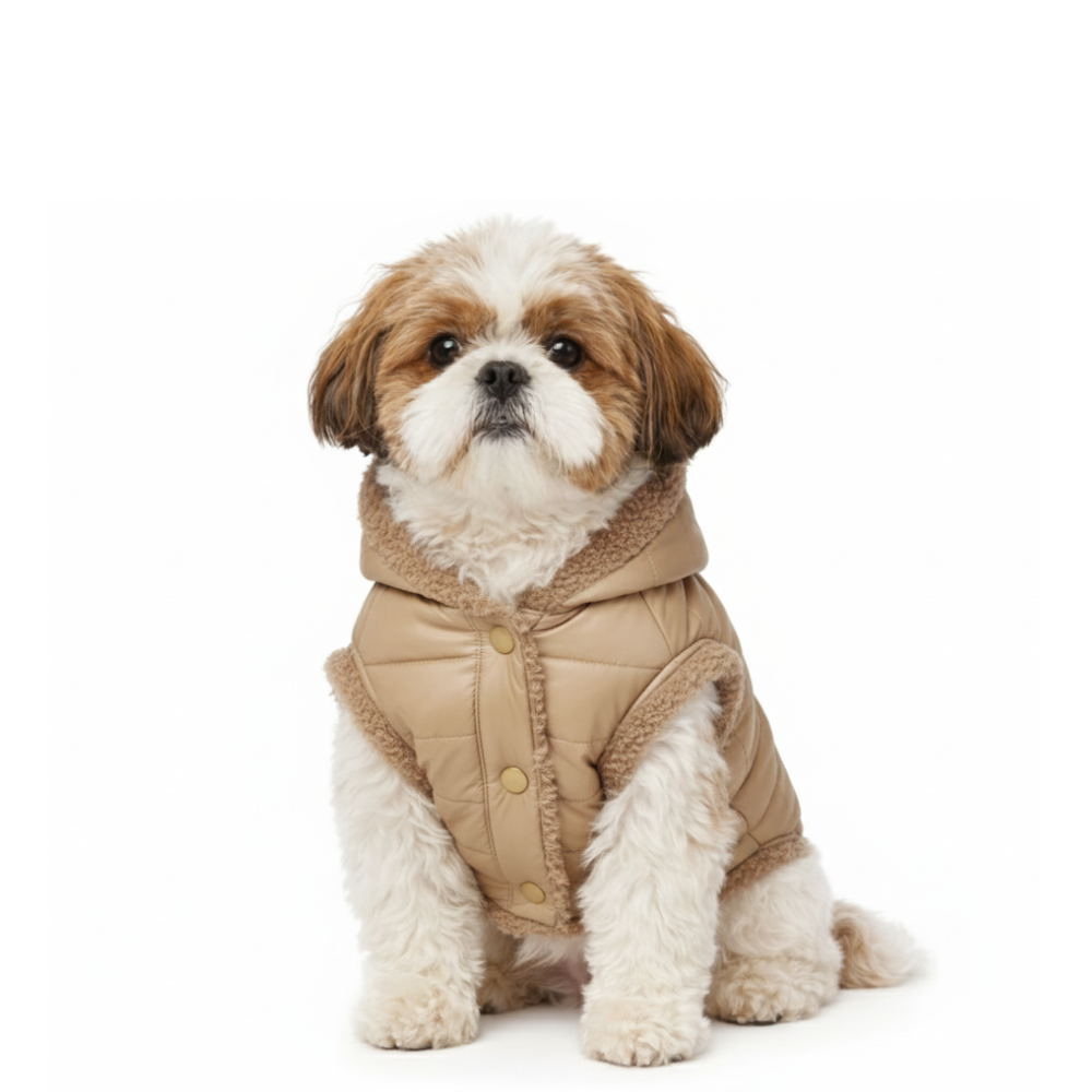 Pets Empire Metallic Brown Puffer Jacket Vest for small Breeds- XL