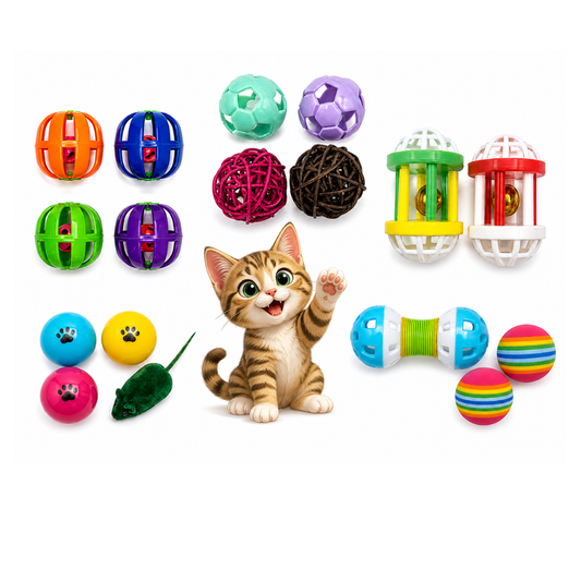 Pets Empire Colorful Cat Ball Combo Pack Of 5