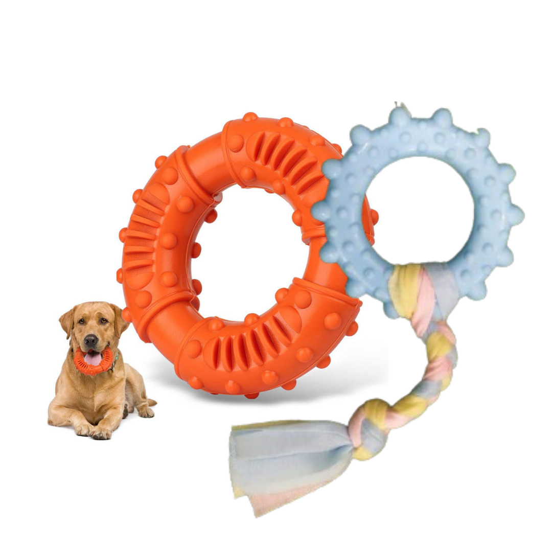 Pets Empire Combo of Rope Toy With Spike Ring For Dogs (Pack of 2)