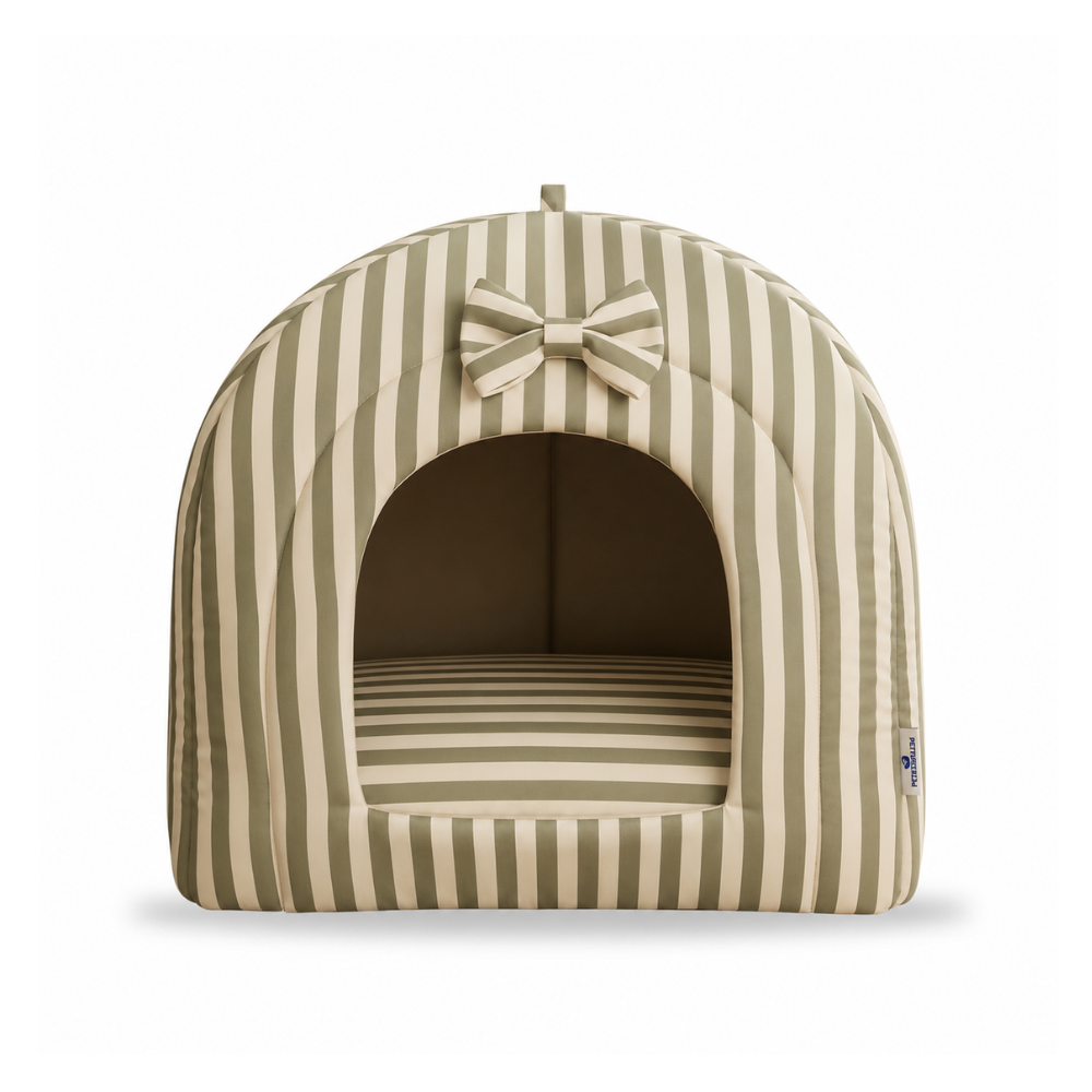 Pets Empire Striped Hut Bed with Soft Cushion for Cats & Kittens