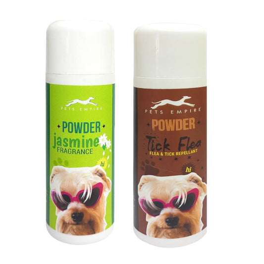 Pets Empire Powder for dogs & cats- Tick Flea & Jasmine (Pack of 2)