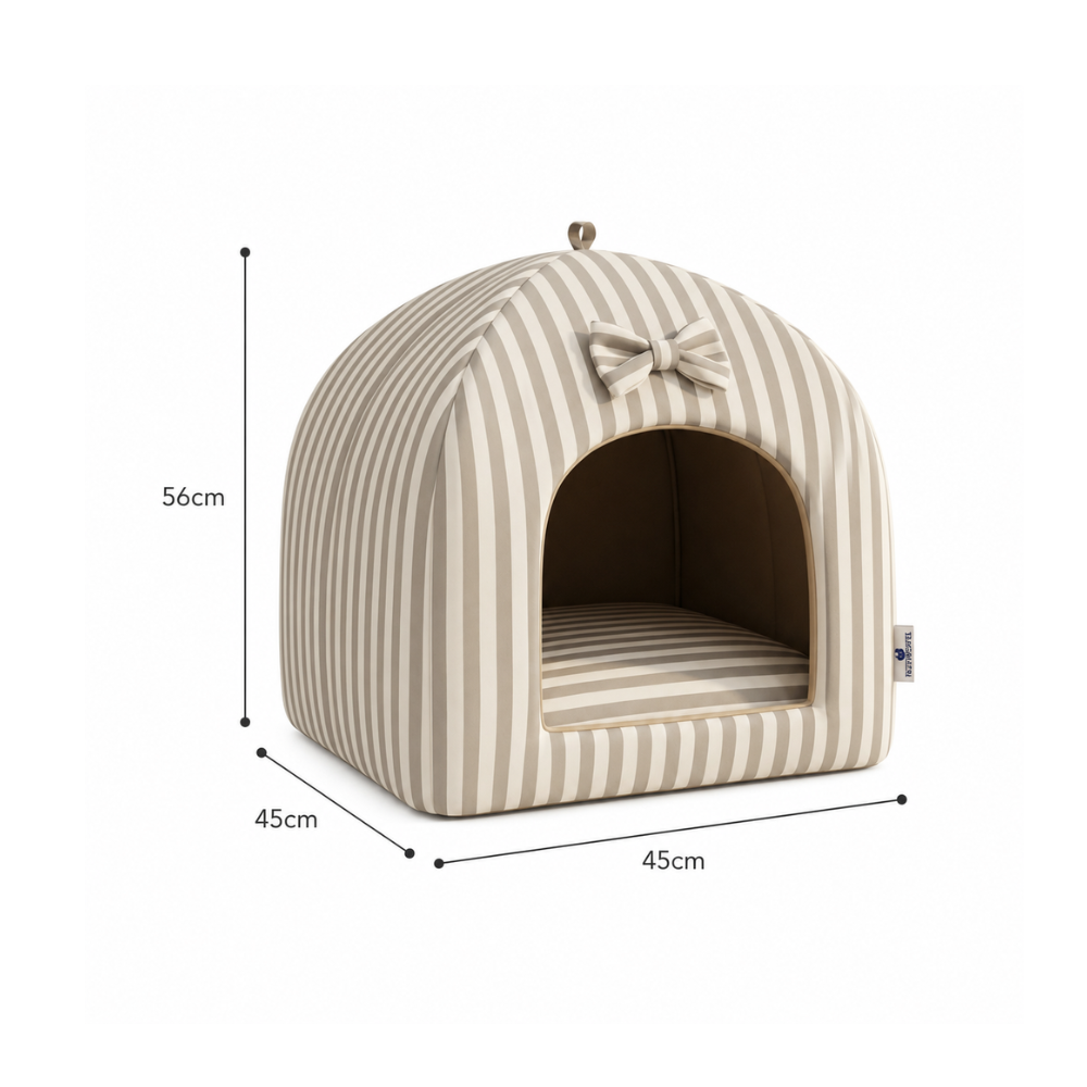 Pets Empire Striped Hut Bed with Soft Cushion for Cats & Kittens