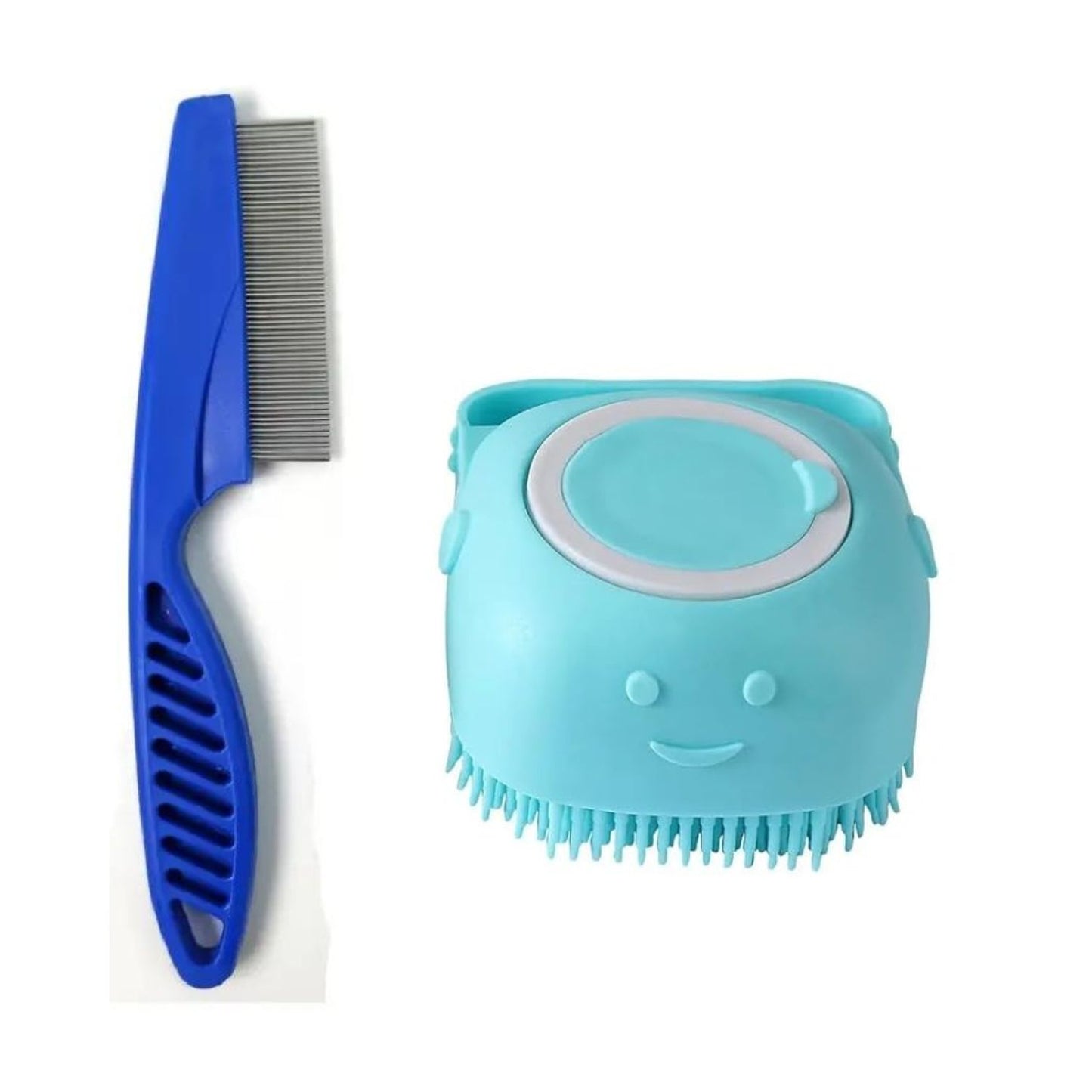 Pets Empire Flee Comb & Silicone Bath Brush for Pets