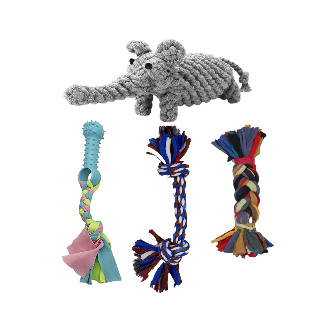 Pets Empire combo of Puppy Breed Dog Rope Toy (Pack of 4)