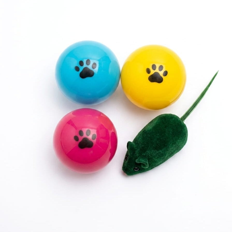 Pets Empire Colorful Cat Ball Combo Pack Of 5
