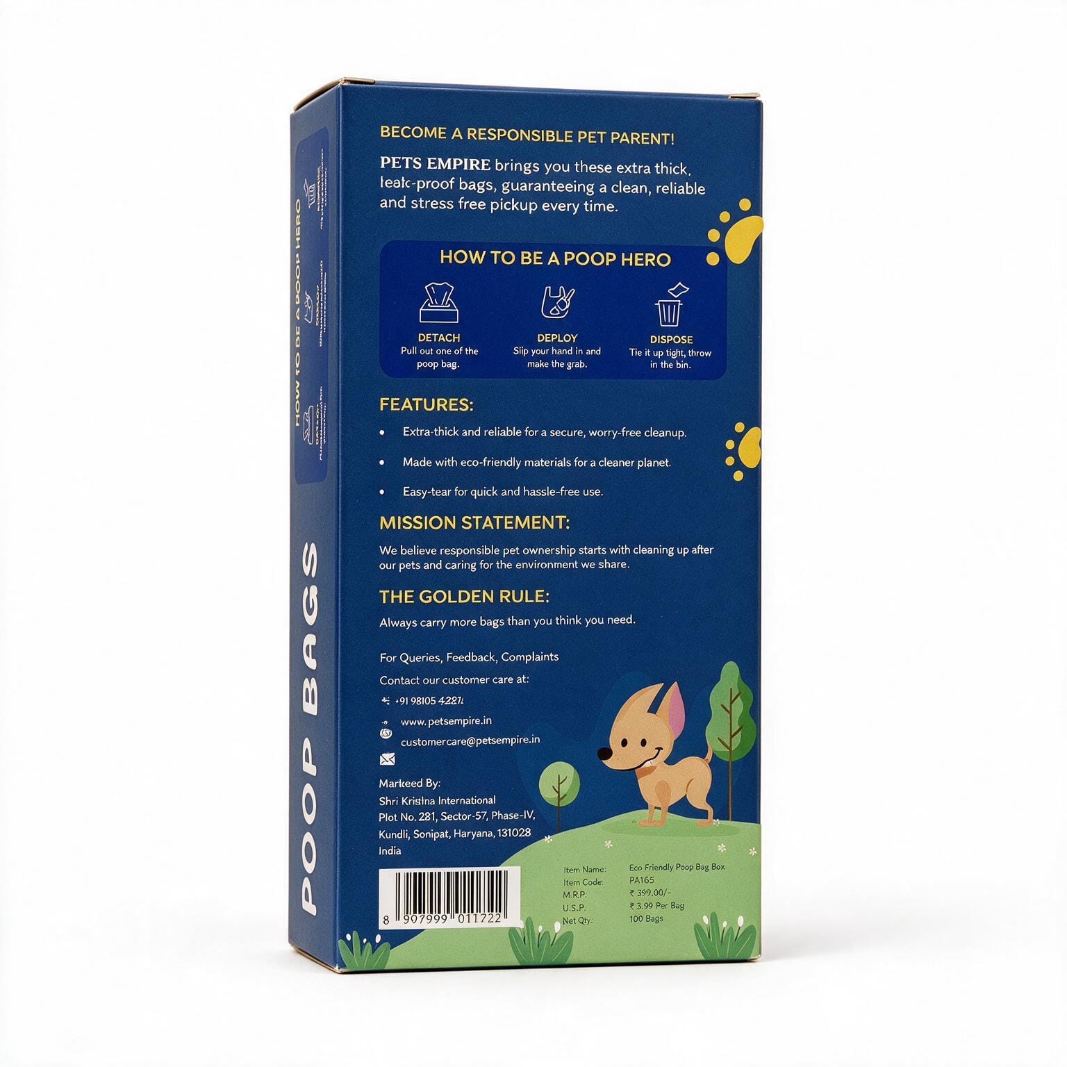 Pets Empire Biodegradable Poop Bags (100 Bags) – Oxo-Biodegradable & Leak-Proof