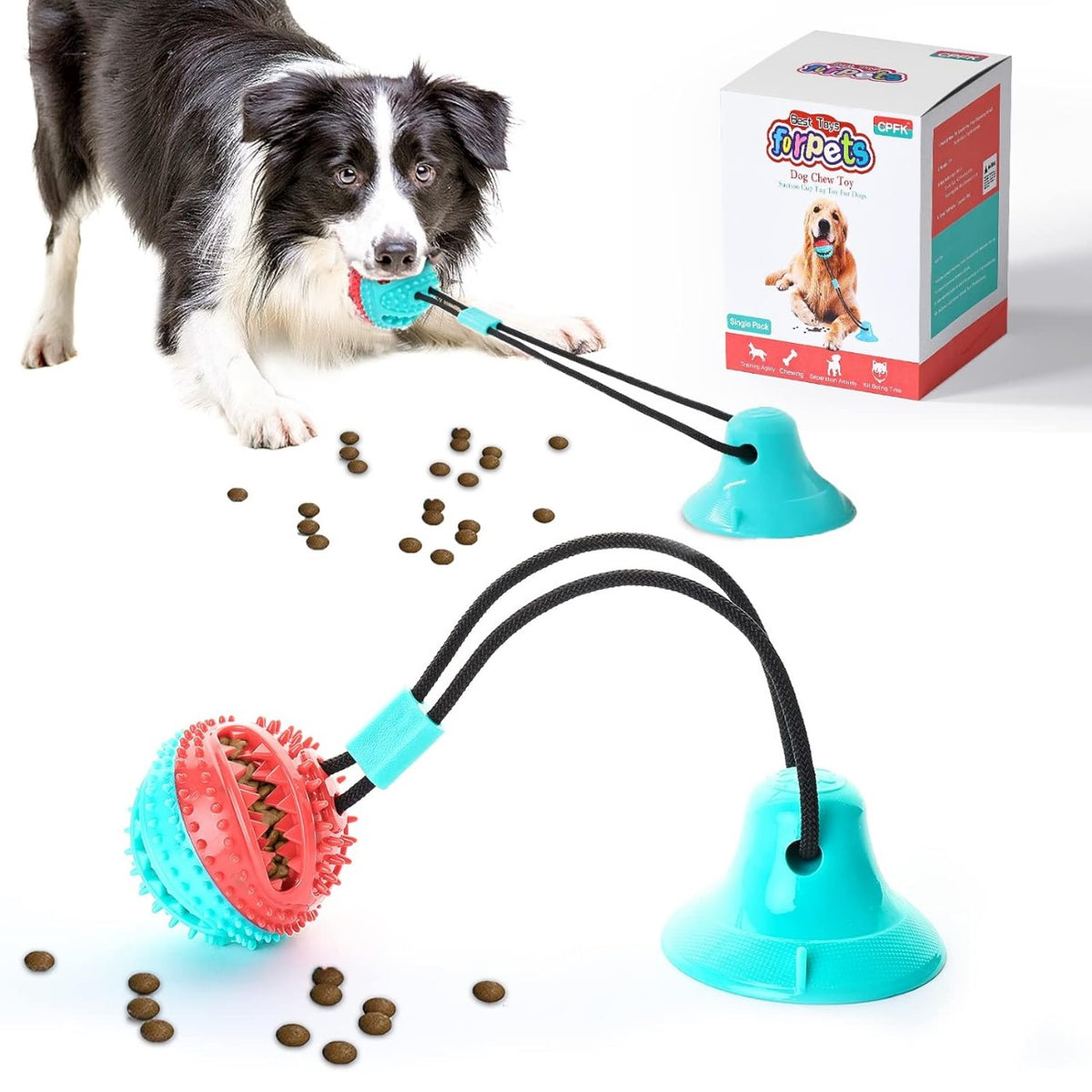 Pets Empire Interactive Dog Chew Toy with Treat Dispenser & Suction Cup