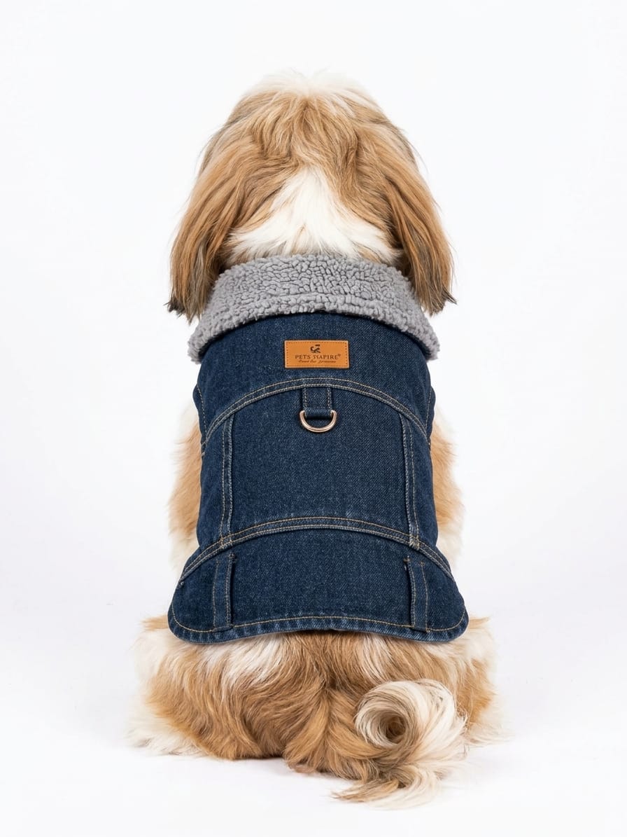 Pets Empire Premium Denim Dog Vest Jacket - Dark Blue