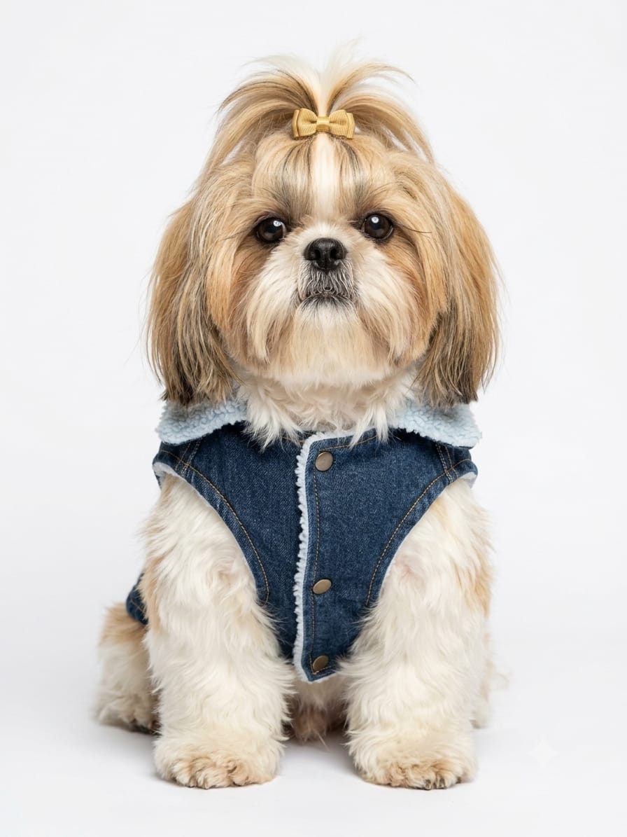 Pets Empire Premium Denim Dog Vest Jacket - Dark Blue