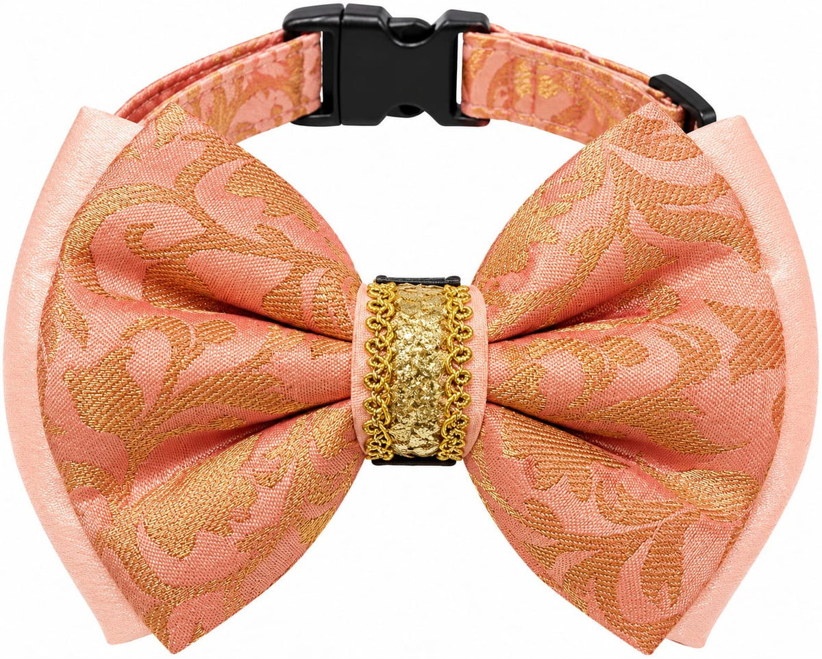 Pets Empire Ethnic Designer Dog Bow Tie Collar- Peach