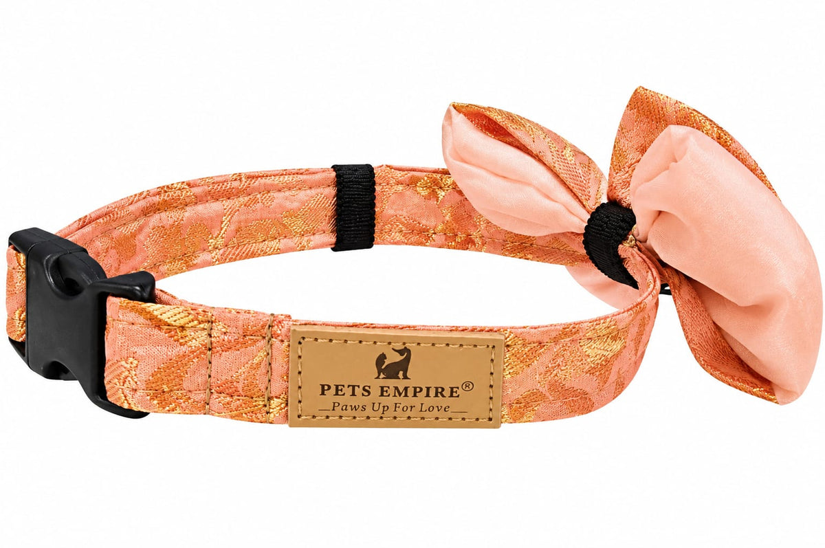 Pets Empire Ethnic Designer Dog Bow Tie Collar- Peach
