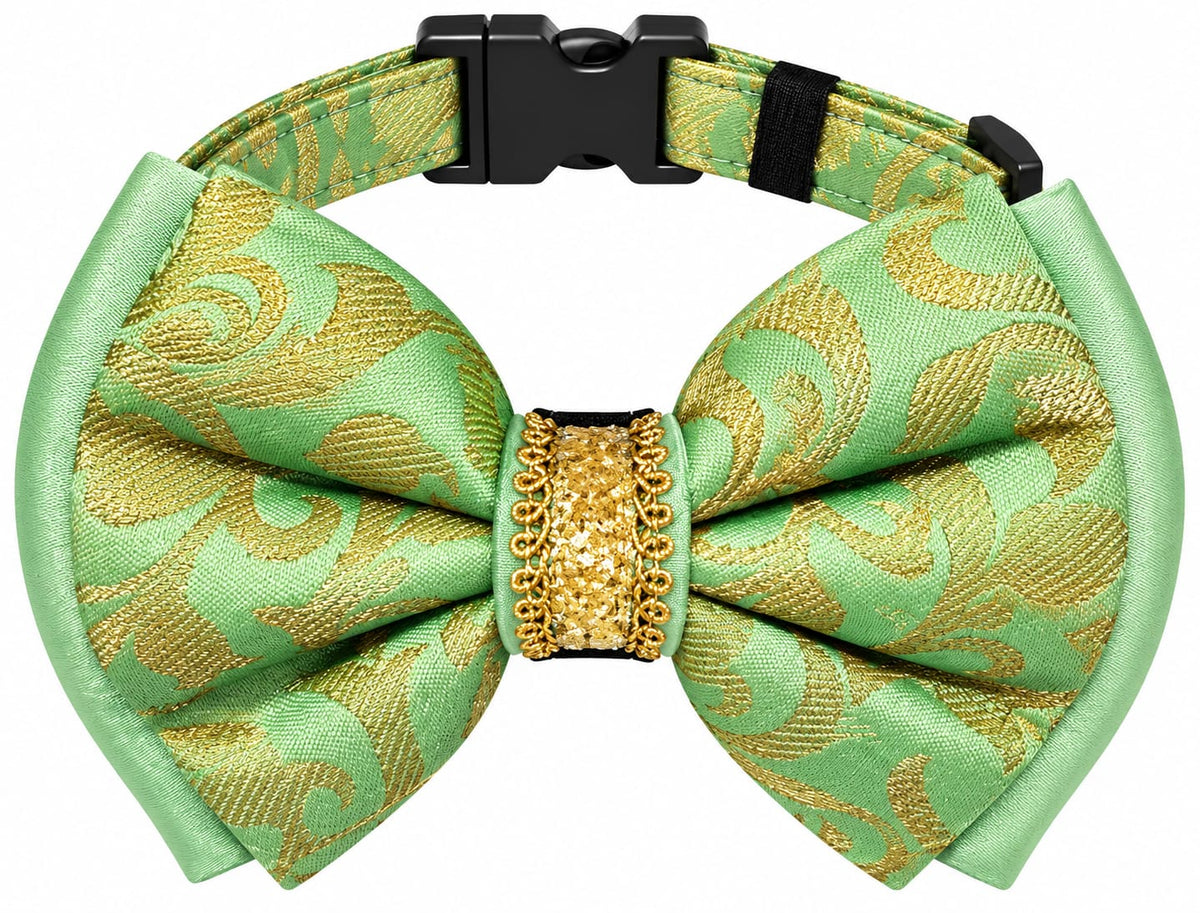 Pets Empire Ethnic Designer Dog Bow Tie Collar- Green