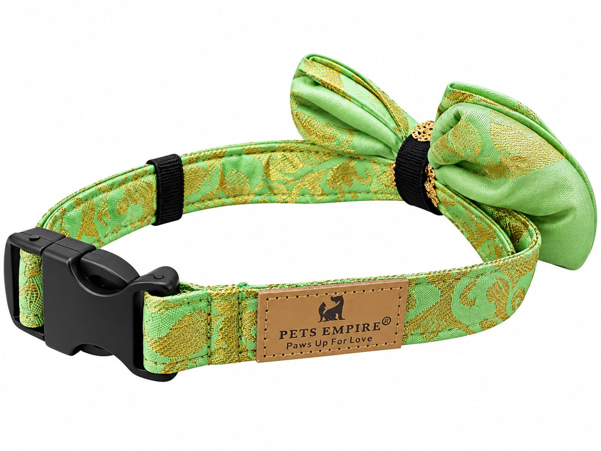 Pets Empire Ethnic Designer Dog Bow Tie Collar- Green