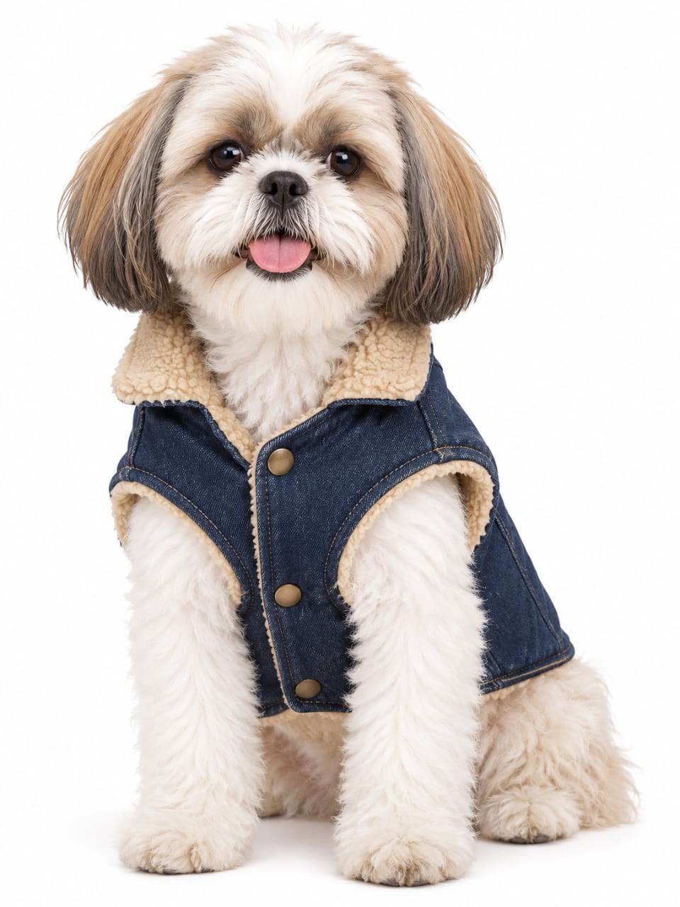 Pets Empire Premium Denim Dog Vest Jacket - Brown