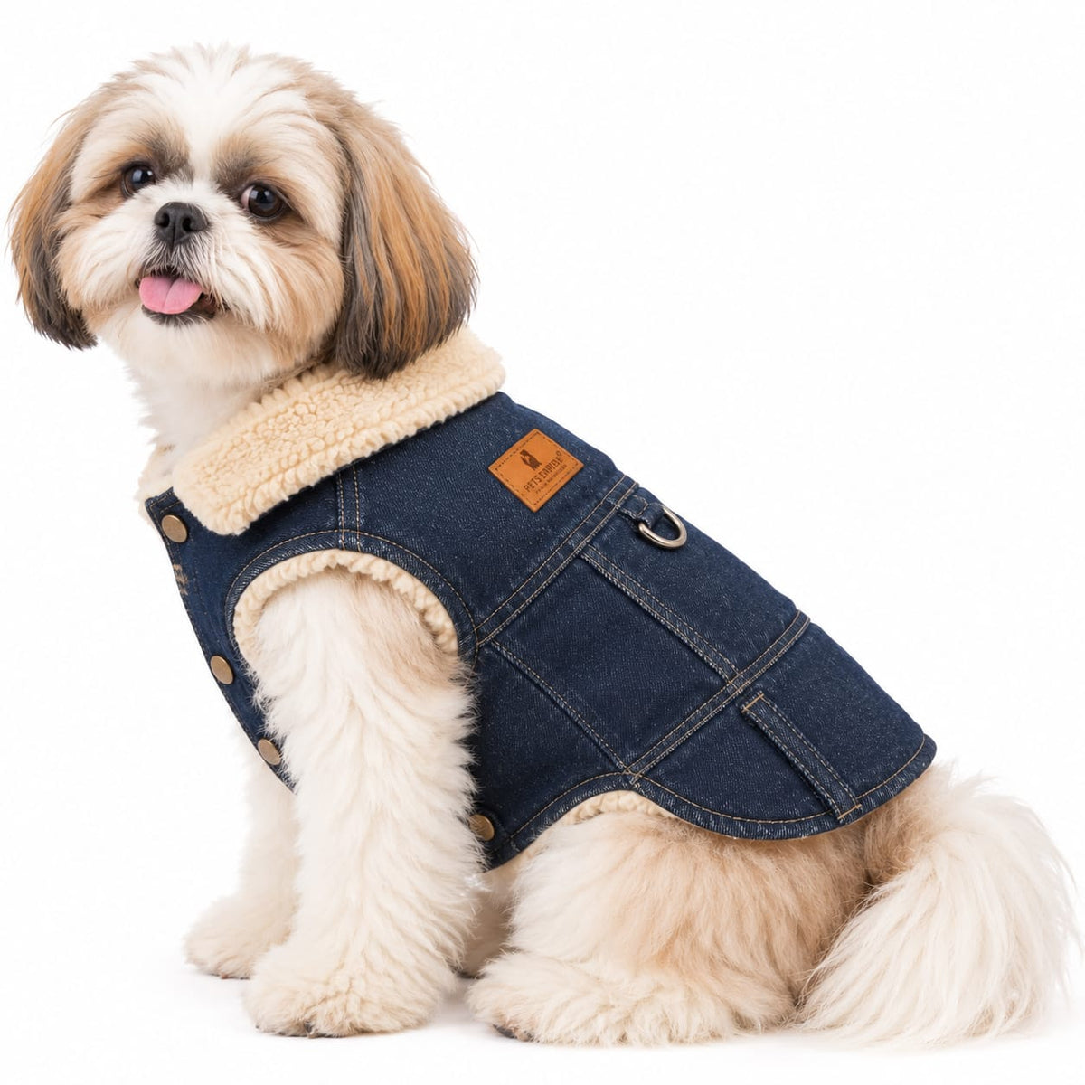 Pets Empire Premium Denim Dog Vest Jacket - Brown