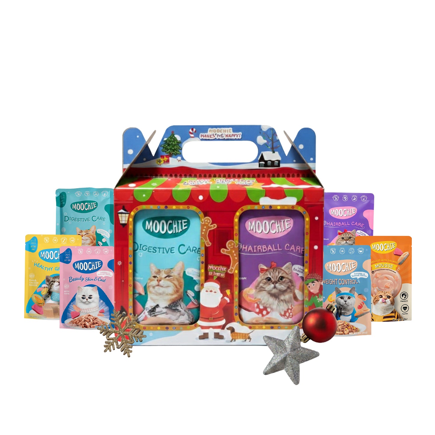 Moochie Christmas Joy Wet Food Variety Hamper – 6-Pack for Cats