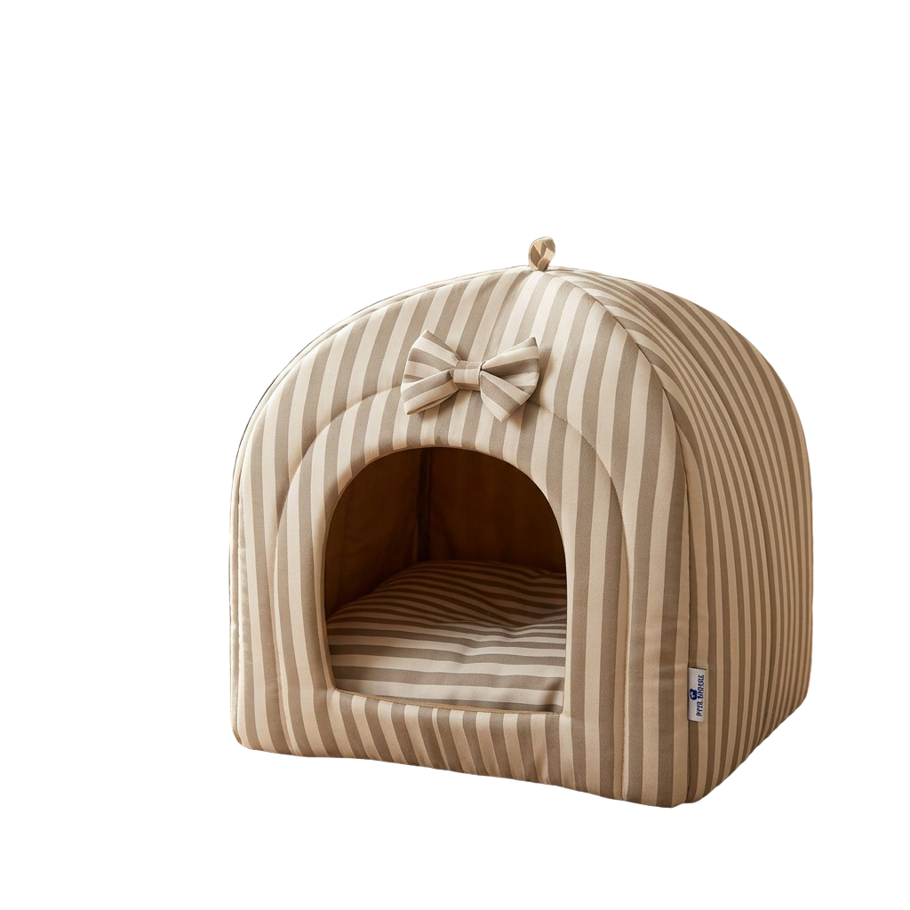 Pets Empire Striped Hut Bed with Soft Cushion for Cats & Kittens