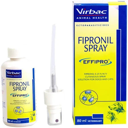 Virbac Effipro (Fipronil) Tick and Flea Control Spray for Dogs & Cats (80ml)