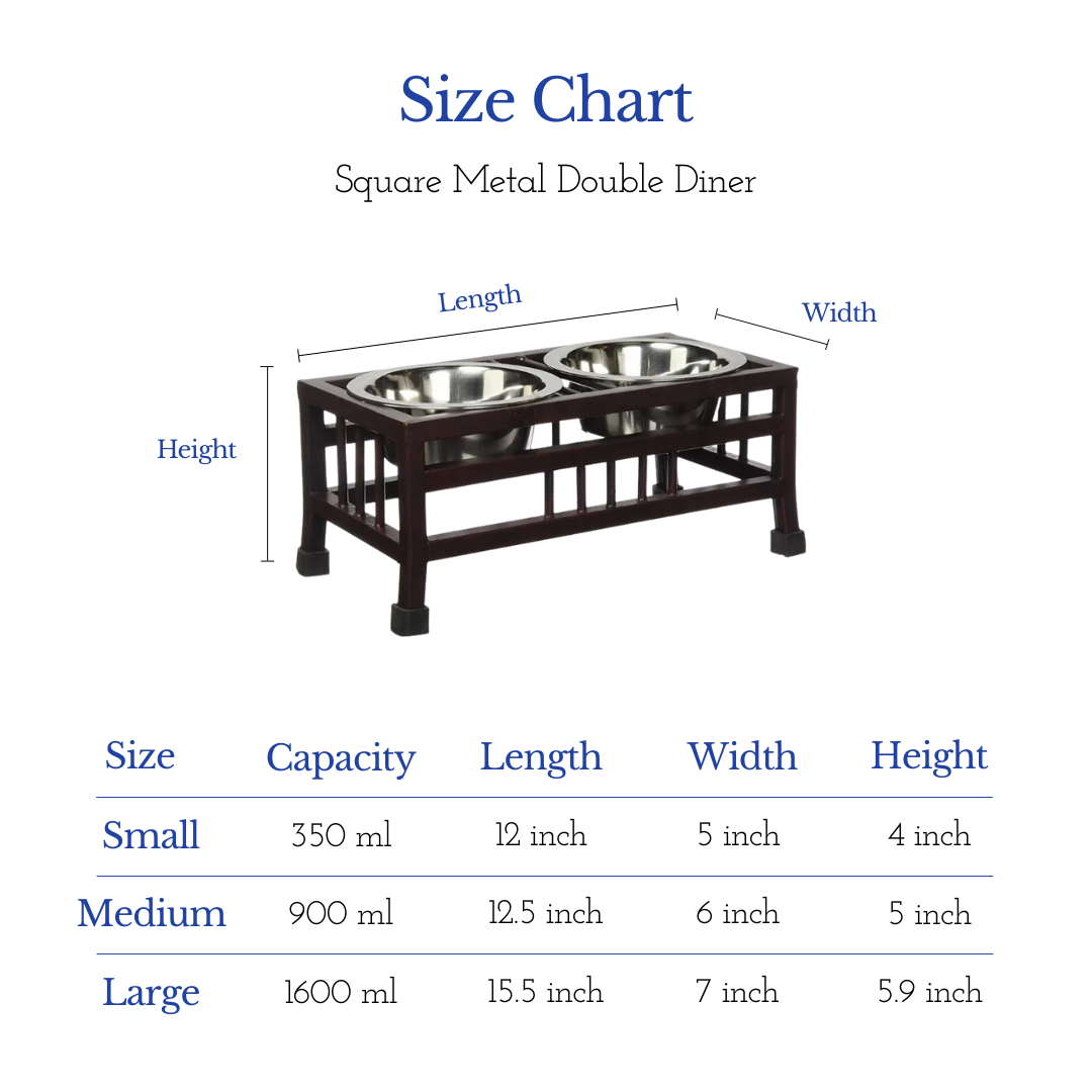 Pets Empire Square Metal Double Diner