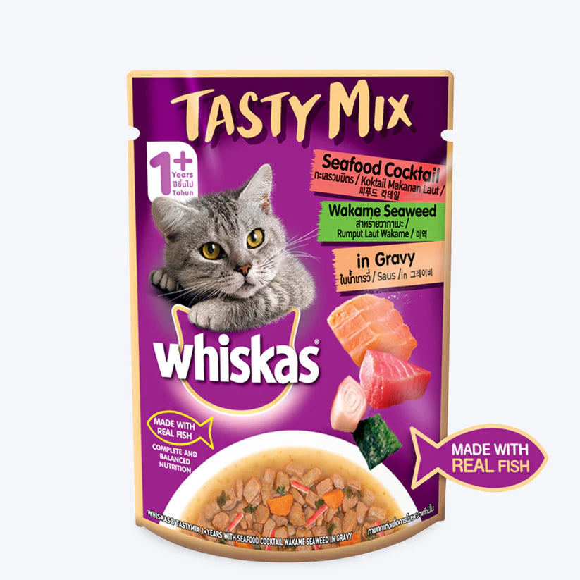 Whiskas Adult (1+ year) Seafood Cocktails Wakem Seaweed Adults Wet Cat Food