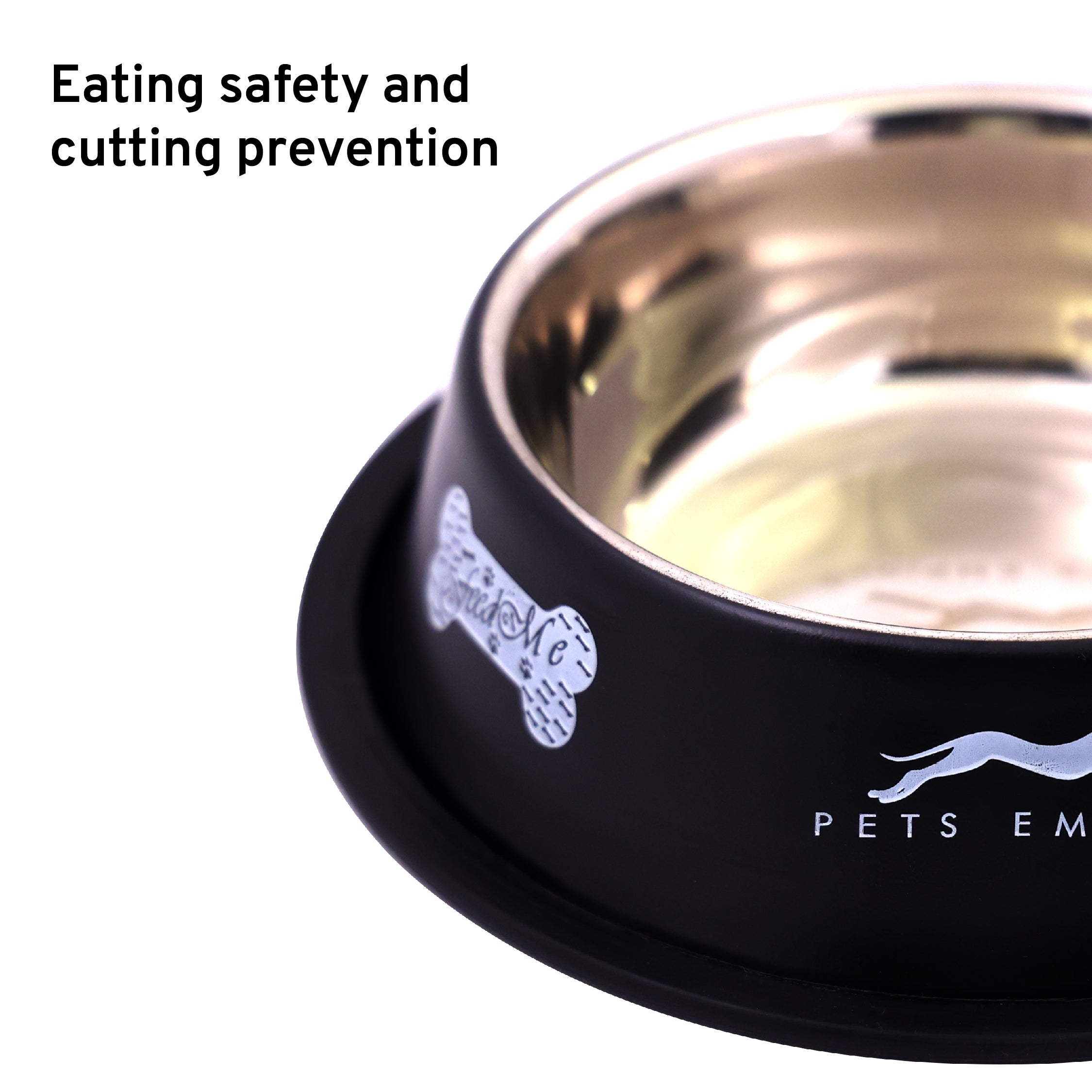 Pets Empire Anti Skid Bowl (Black) - Pack of 2