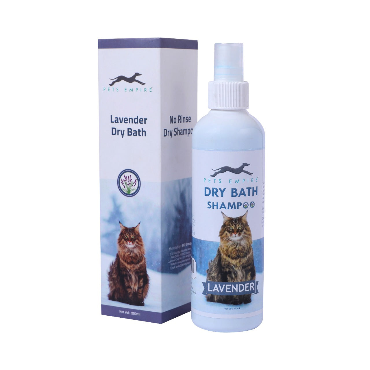 Pets Empire New Waterless Cat Shampoo, Lavender(250ml) - Pets Empire