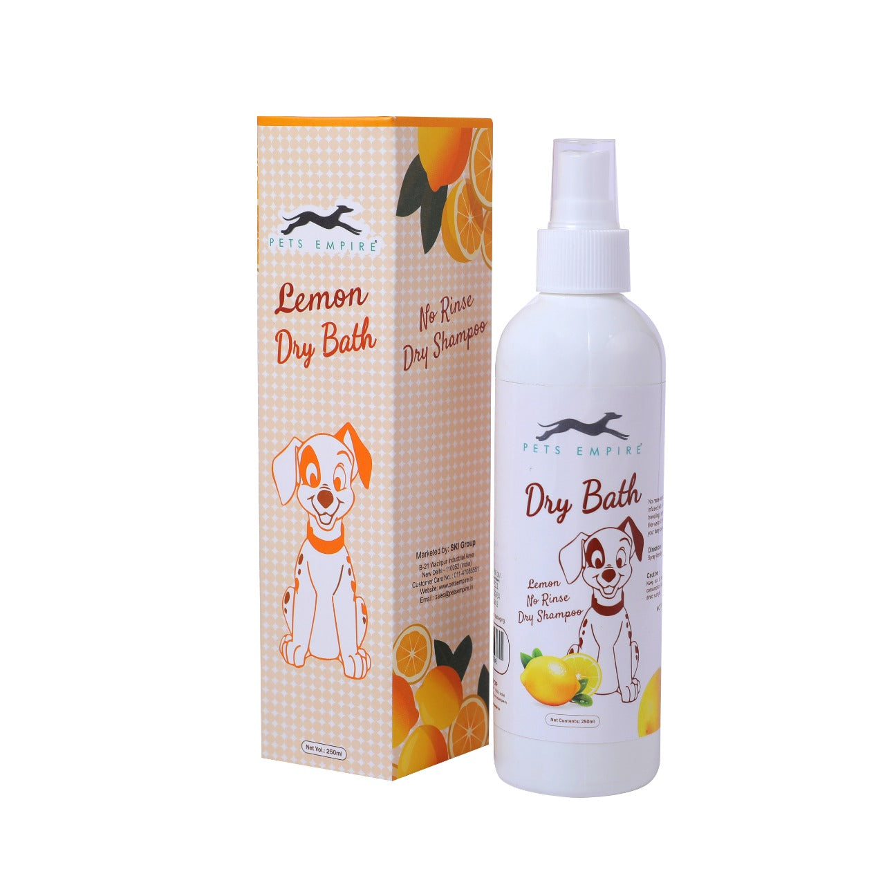 Pets Empire New Waterless Dog Shampoo, Lemon(250ml) - Pets Empire