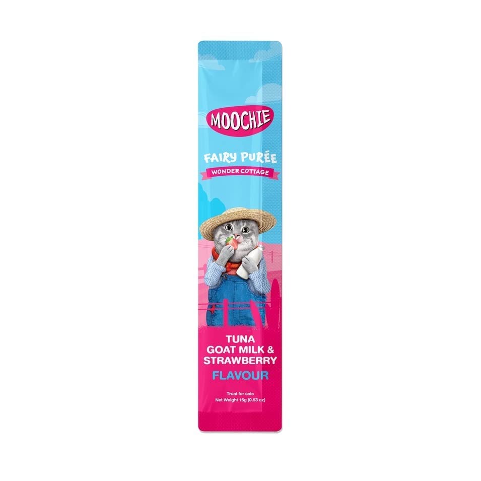 Moochie Creamy Treat for Cats- Tuna , Goatmilk & Strawberry (15g Each)