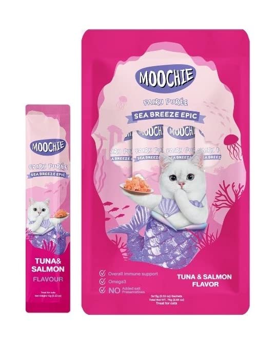 Moochie Creamy Treat for Cats- Tuna & Salmon (15g Each)