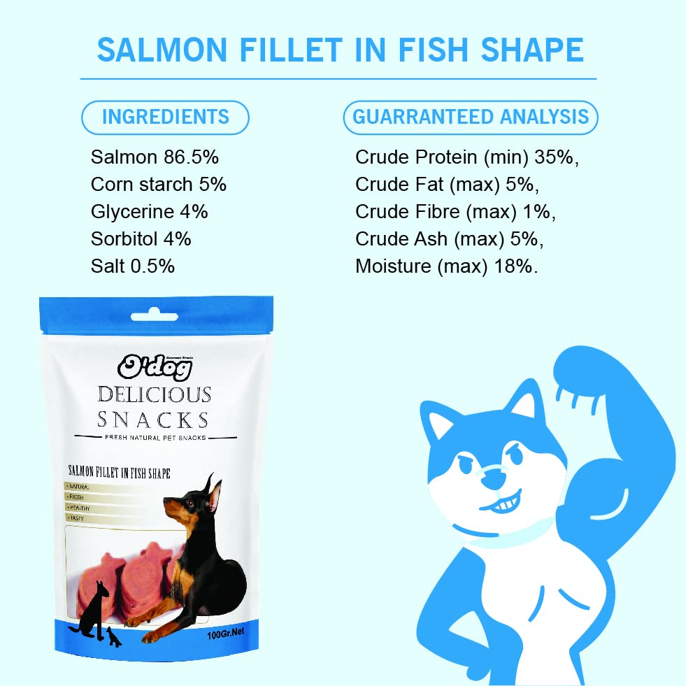 O'Dog Salmon Fillet in Fish shape - 100g (Buy 1 Get 1 Free)