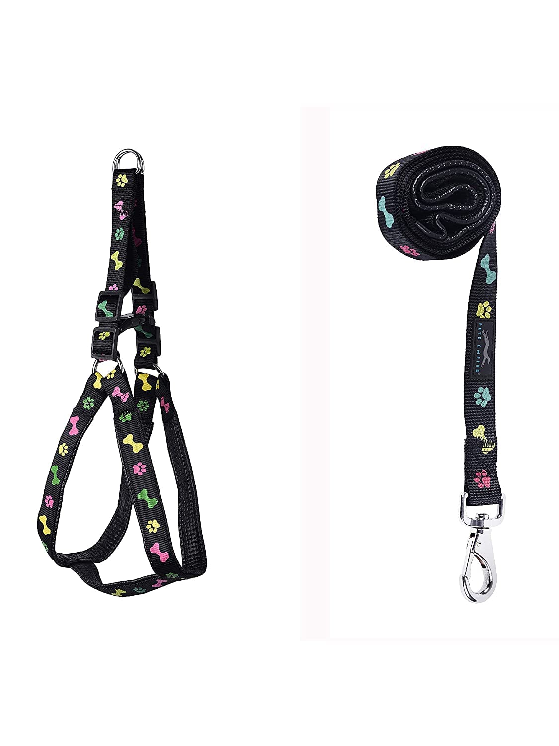 Pets Empire Step-in Chest Harness with Leash (Multicolor)