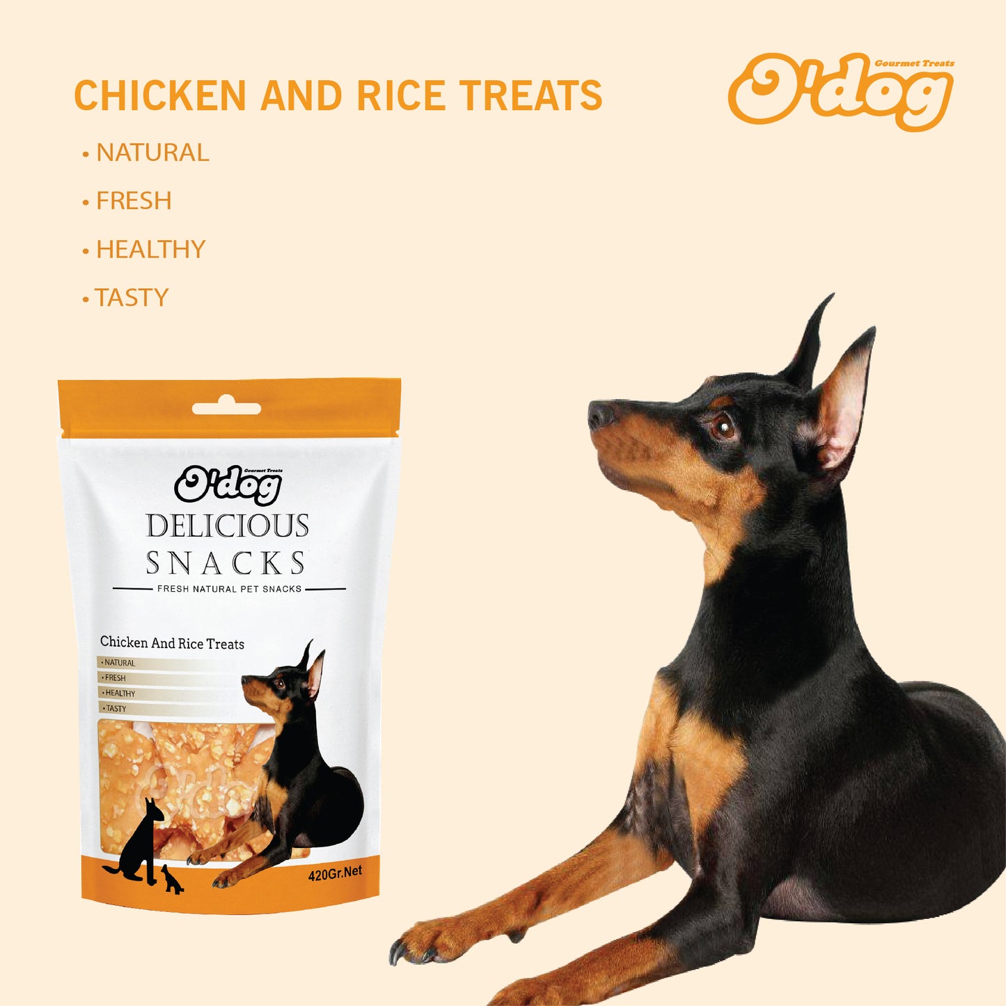 O'Dog Chicken & Rice Treats - 420 gms